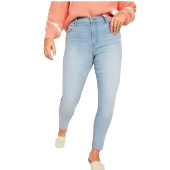 OLD NAVY High-Rise Super Skinny Jeans Jeggings Blue Light Wash Stretch 8 - Picture 1 of 10